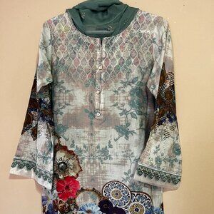 2 Piece Lawn Casual Suit - Pakistani/Indian